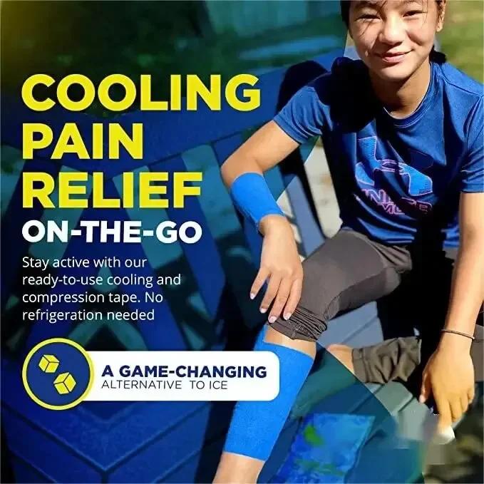 Ice Bandage Self Adhesive Instant Cooling Ice Tape Muscle Recovery Cooling and Compression Tape for Athletes and Adults