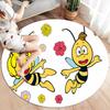 La Abeja Maya Round Area Rug,Carpet Rug for Living Room Bedroom Sofa Playroom Decor,Non-slip Floor Mat
