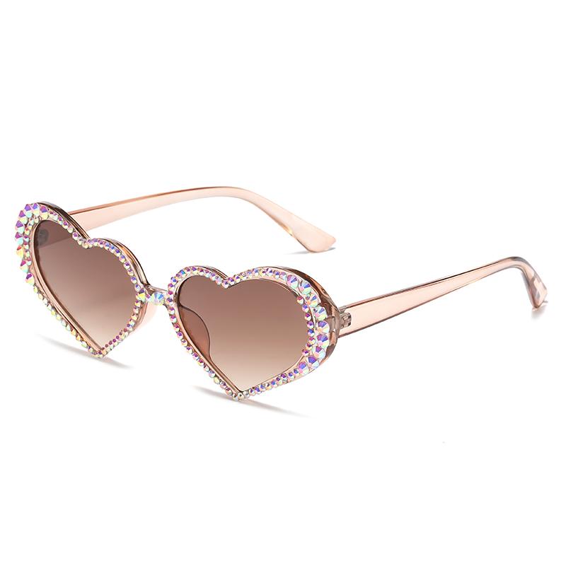 Protective Glasses  New Water Diamond Sunglasses Candy Color Design Female Eyeglasses For Women Punk Large Frame Shades