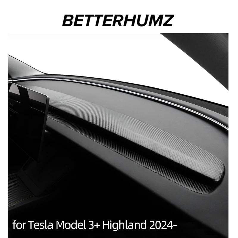 Betterhumz Для Tesla Model 3 Highland 2024- Из Алькантары Отделка Панели Приборов Наклейки на Приборы Аксессуары для Тюнинга Салона Автомобиля