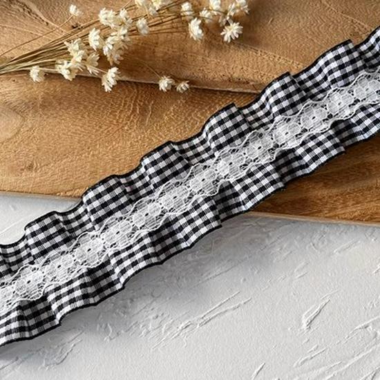 Черная кружевная органза для самостоятельного изготовления одежды и аксессуаров - украшение горловины и подола юбки