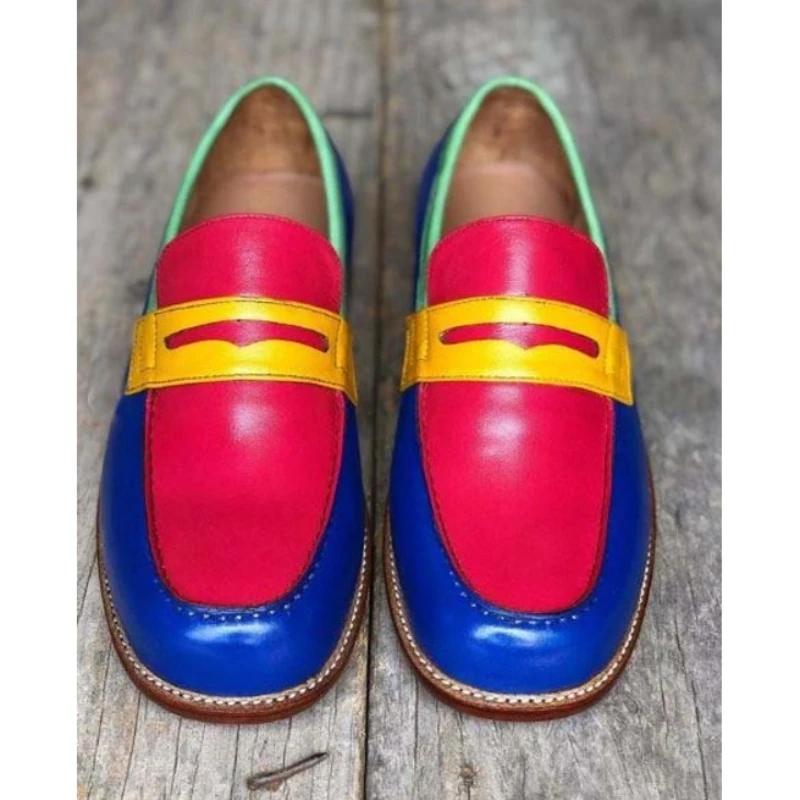 Новые мокасины мужские туфли PU разноцветные модные деловые повседневные свадебные вечерние банкетные классические туфли в британском стиле CP012