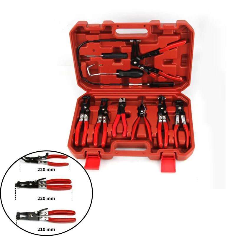 9 шт., набор плоскогубцев для автомобильного хомута, гибкий провод, тип кабеля, Соединительные хомуты для снятия сальника, отвертка, инструменты для ремонта автомобиля