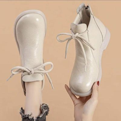 2025 ботинки Мартин из мягкой кожи, ретро короткие ботинки на мягкой подошве, бархатные, простые одинарные ботинки, женская новая китайская женская обувь