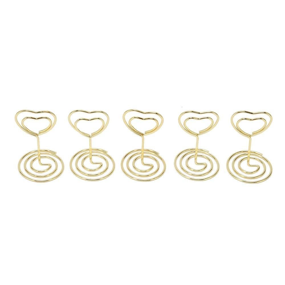 25PCS Sturdy Metal Table Number Stands Heart Shaped Name Card Clips Valentine's Day Decor
