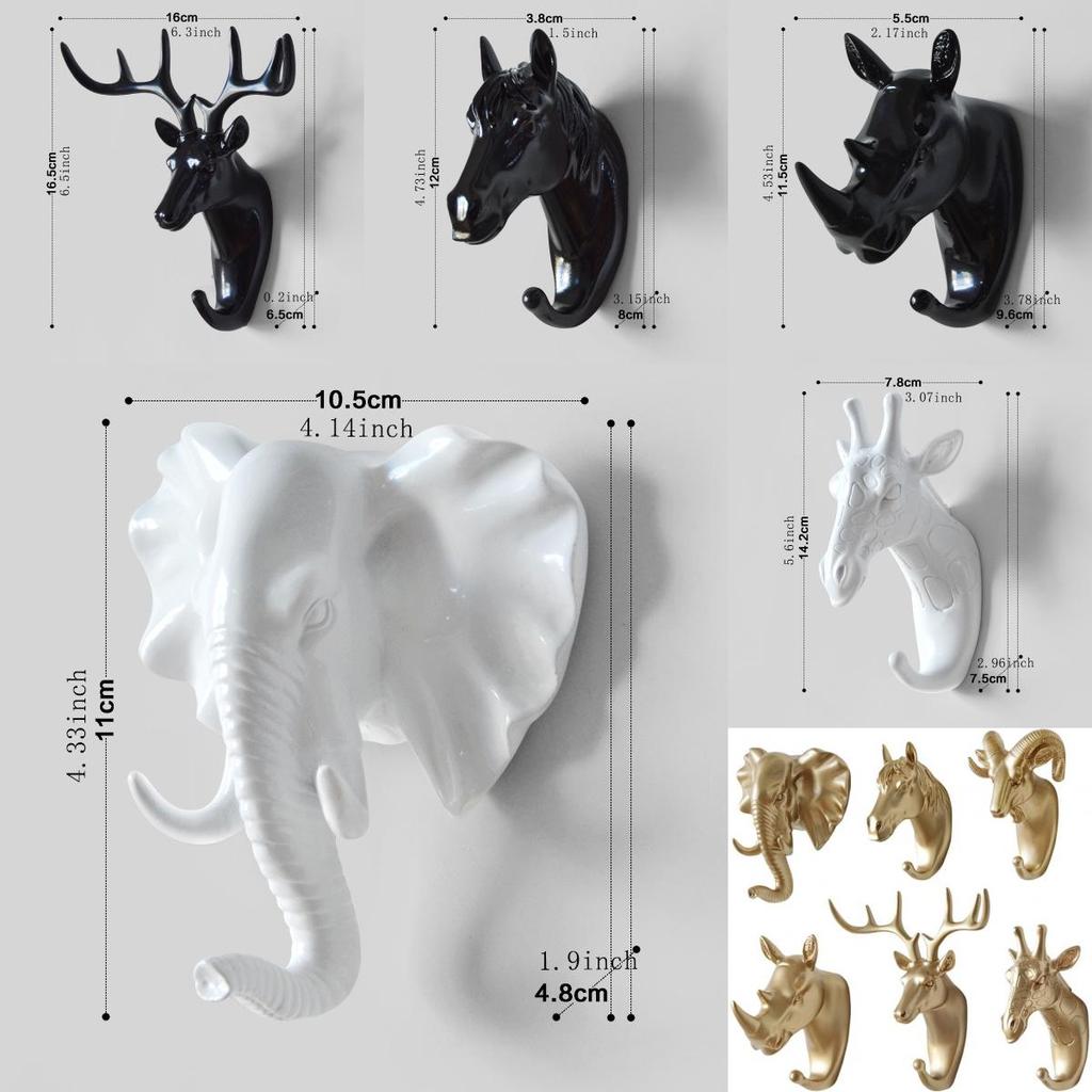 Elegant White Deer Head Wall Hook No Drill Required Strong Adhesive