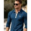Мужская футболка-поло большого размера с длинным рукавом Осень Зима Business Casual Хлопок Дышащая Эластичная Свободный крой M-6XL Белый Черный Темно-синий