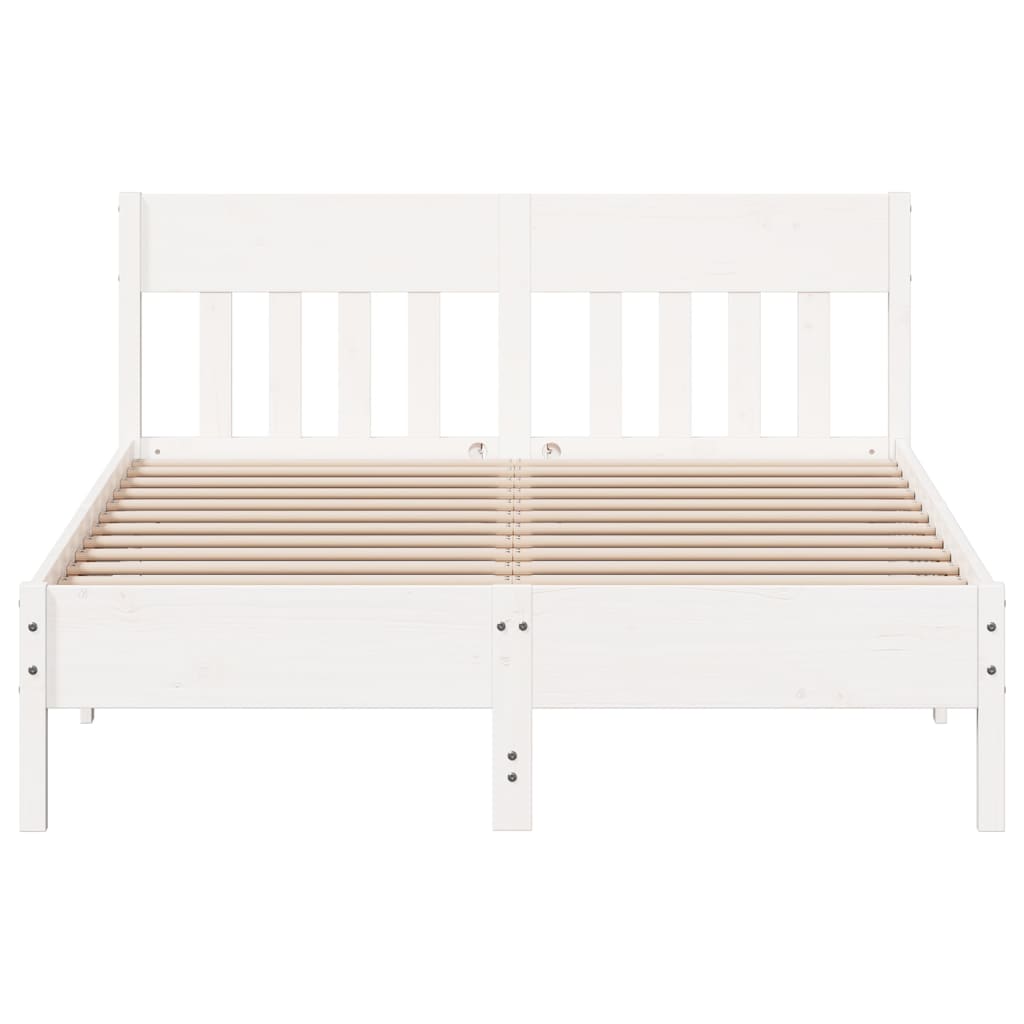 Solid Wood Bed without Mattress White 160x200 cm Pine Wood
