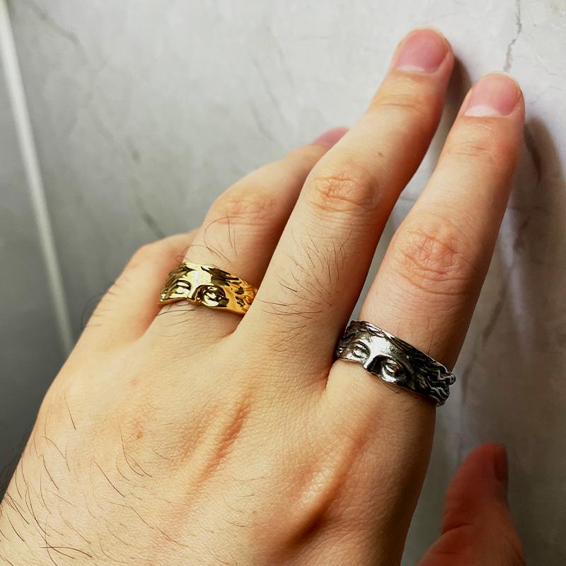 Ретро-кольцо с изображением Венеры на половину лица для мужчин и женщин, греческая мифология, винтажное панк-готическое искусство, открытое кольцо, унисекс, аксессуары, дизайнерские украшения