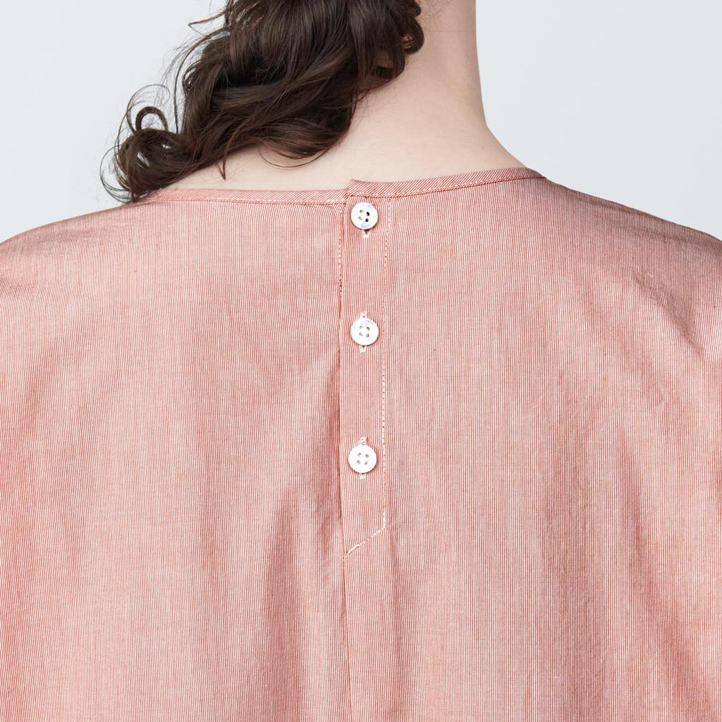 MUJI Cool Broad Pullover Платье с короткими рукавами BC2JBA4S Оранжевая полоса L Женское Женское Женское