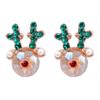 Дерево Медведь Лук Лось Подвесные серьги Снежный цветок Санта Клаус Висячие серьги Рождественские серьги-гвоздики