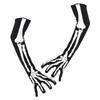 Long Halloween Gloves Full Finger White Skeleton Mittens Fashion Skull Claw Gloves Party
