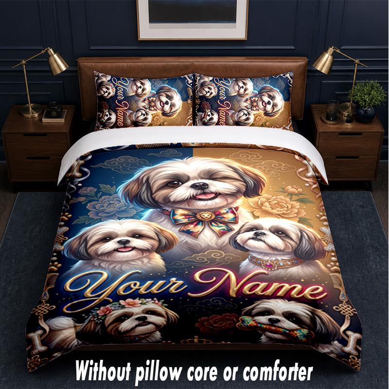 Family Friends Theme Custom Text Or Name 3Pcs Bedding Set,1 Flat Sheet & 2 Pillowcases Personalized Home Bedding