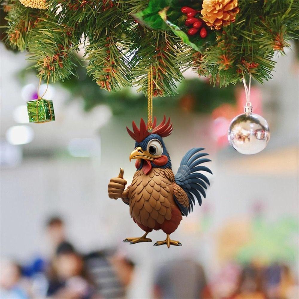 Animal Pendant Cartoon Rooster Pendants Cartoon Cock Creative Christmas Tree Hanging Decor