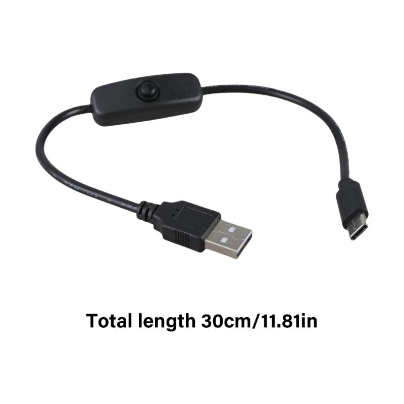 USB Type C Charger Cable With Switches USB A To Type C Power Cable for 5V Devices Like Fan, Lamp, and LED Strips