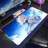 RGB Glowing HD Anime Mousepad Pretty Abime Girl Mouse Pad Hololive Amane Kanata Desk Mat Computer PC Cabinet Kawaii Keyboard Pad