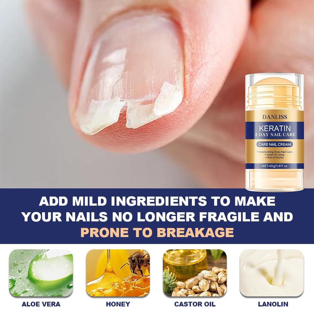 KERATIN CARE NAIL Cream For Damaged Discolored Thick nails-SOYBEAN · CASTOR OIL, BEESWAX, LAVENDER ·LANOLIN, ALOE VERA,40ml