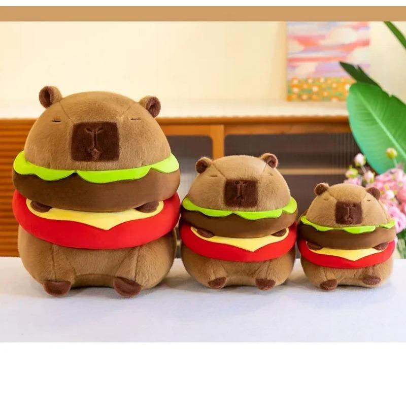 Новая милая плюшевая игрушка-гамбургер капибара, имитация животного, кукла, мягкая детская игрушка, подарок на день рождения, украшение комнаты Kawaii