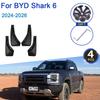 4 шт. Для BYD Shark 6 Комплект обвеса 2024 2025 2026 Автомобильные Крылья Брызговики Защита от брызг Модификация Аксессуары