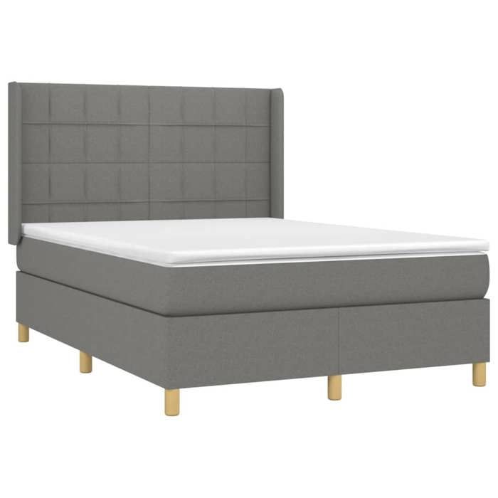 Maison Exclusive - Sommier à lattes de lit matelas LED Gris foncé 140x200 cm Tissu