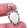 Natural Aquamarine Gemstone 925 Solid Sterling Silver TwoTone Pendant 1.25" T3T10