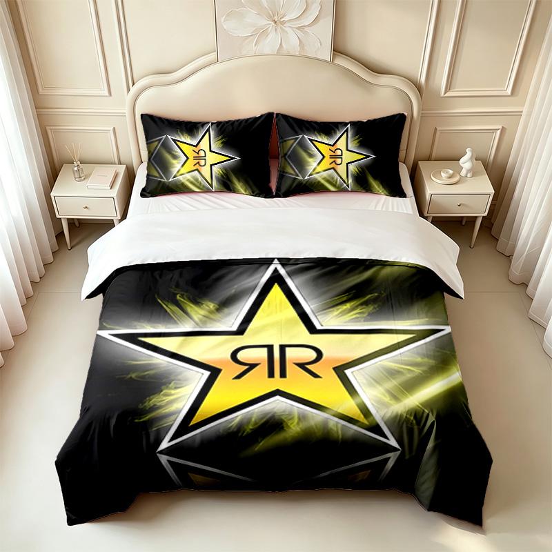 Rockstar (5) Набор из 3 предметов, мягкий и удобный, идеальный подарок для семьи и друзей. Включает один пододеяльник и два наволочки