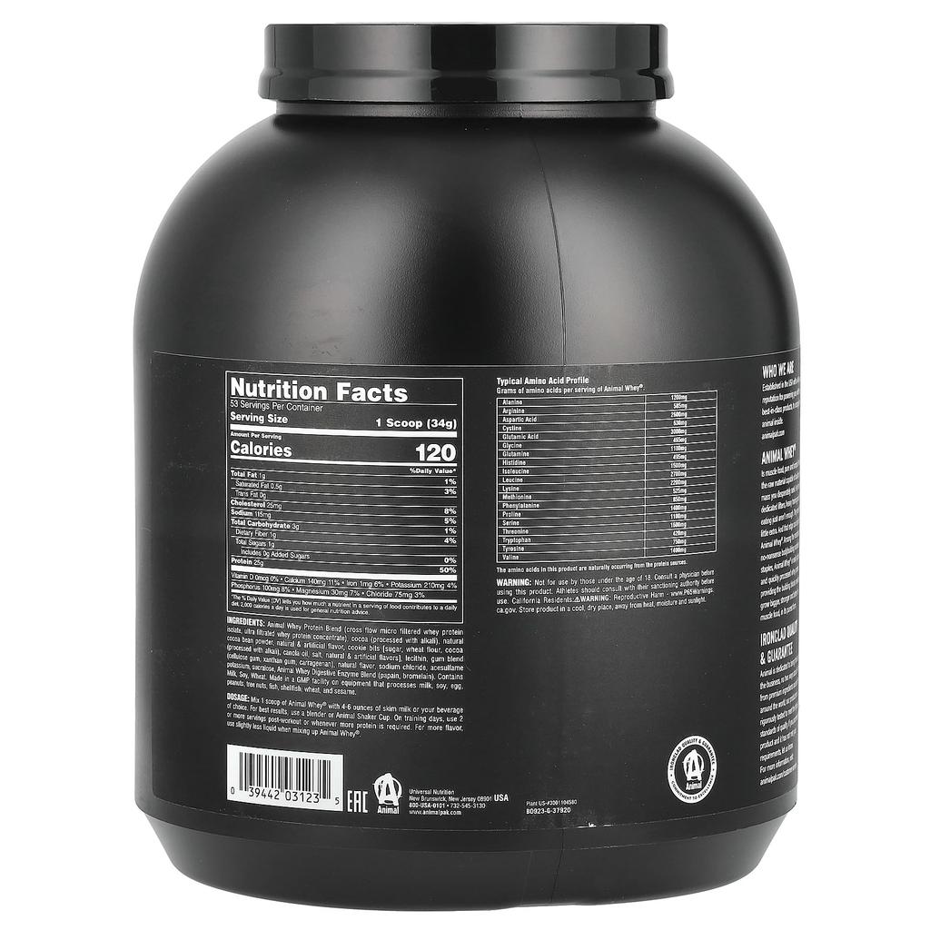 Animal Isolate Loading Loaded Whey Protein Powder, Chocolate Chocolate Chip, 4 Lb (1.81 Kg)
