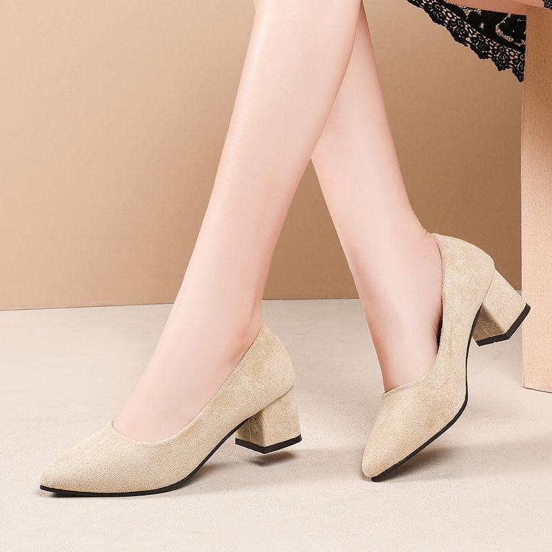 Модные женские туфли на высоком каблуке, летние туфли на квадратном каблуке, модные женские рабочие туфли, туфли без застежек для офиса и карьеры, женские туфли на высоком каблуке