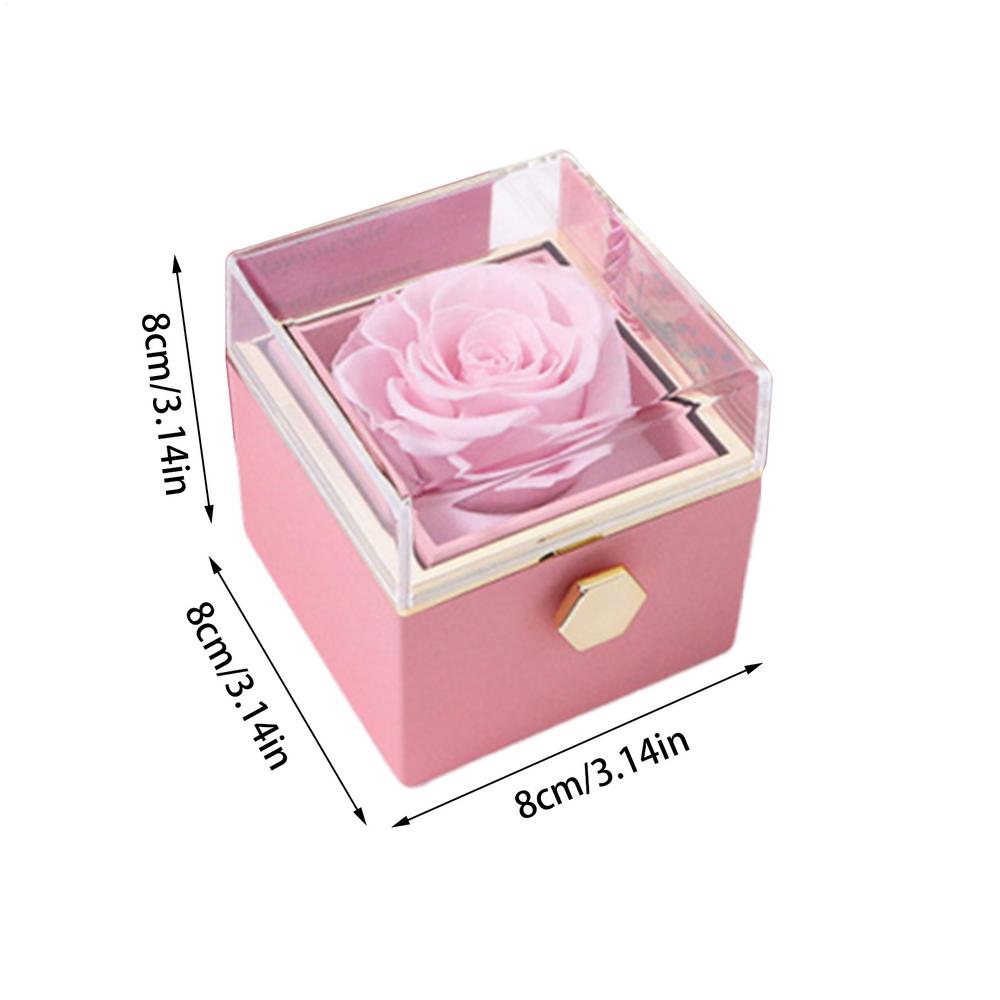 Коробочка для кольца с розой Вечная коробка для цветов Многофункциональная роскошная коробка для кольца с сохраненной розой для свадебного предложения, церемонии, Дня святого Валентина