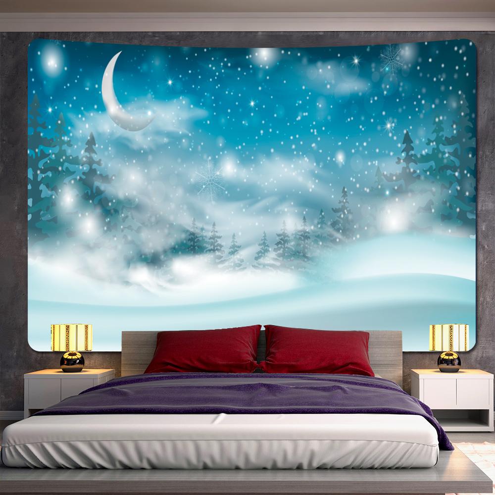 Рождественский Лось Домашний Декор Гобелен Фон Психоделическая Сцена Богемная Комната Настенный Гобелен