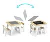 MILLY MALLY 6090 Olaf Blocks Furniture Set - Table and Two Chairs White
