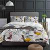 Пододеяльник с наволочкой Листья одуванчика Цветочные растения Индивидуальное одеяло 3 предмета Постельное белье Покрывало Двуспальная кровать Домашний текстиль