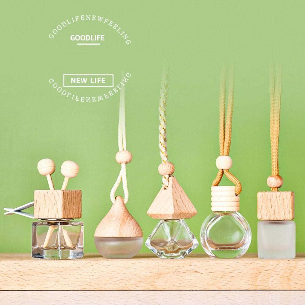 Мини-флакон с подвеской для ароматов, деревянная стеклянная бутылка, новый диффузор для духов