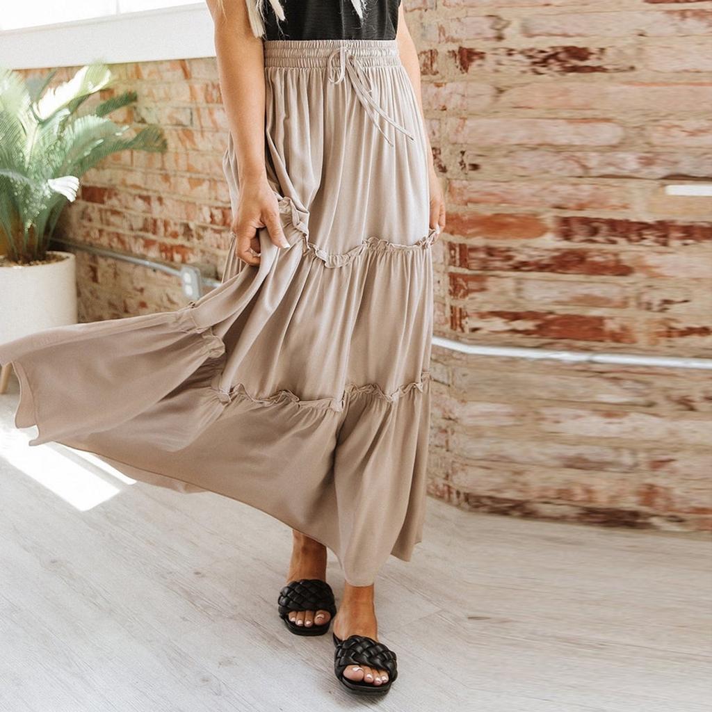 Женская модная однотонная эластичная повседневная юбка в стиле пэчворк с высокой талией