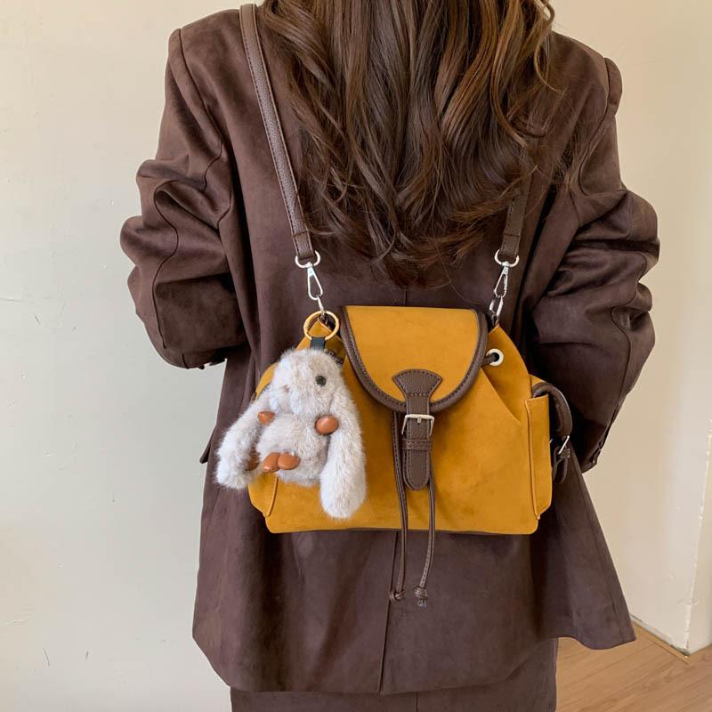 Осенне-зимний ретро замшевый женский рюкзак 2025 новый большой вместимости для поездок на работу студенческий школьный рюкзак для занятий