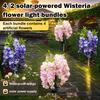 2X Solar Pathway Lights Artificial Wisteria Flowers Solar Light Outdoor Garden Lighting, LED Garden Solar Lights For Yard/Patio/Landscape/Walkway Path