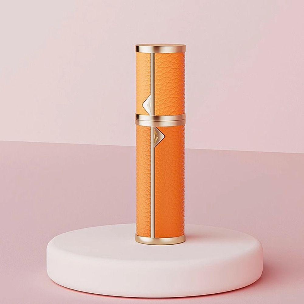Мини-флакон класса люкс с дозатором, 5 мл, флакон-спрей из натуральной кожи, мелкодисперсный распылитель, алюминиевый косметический контейнер