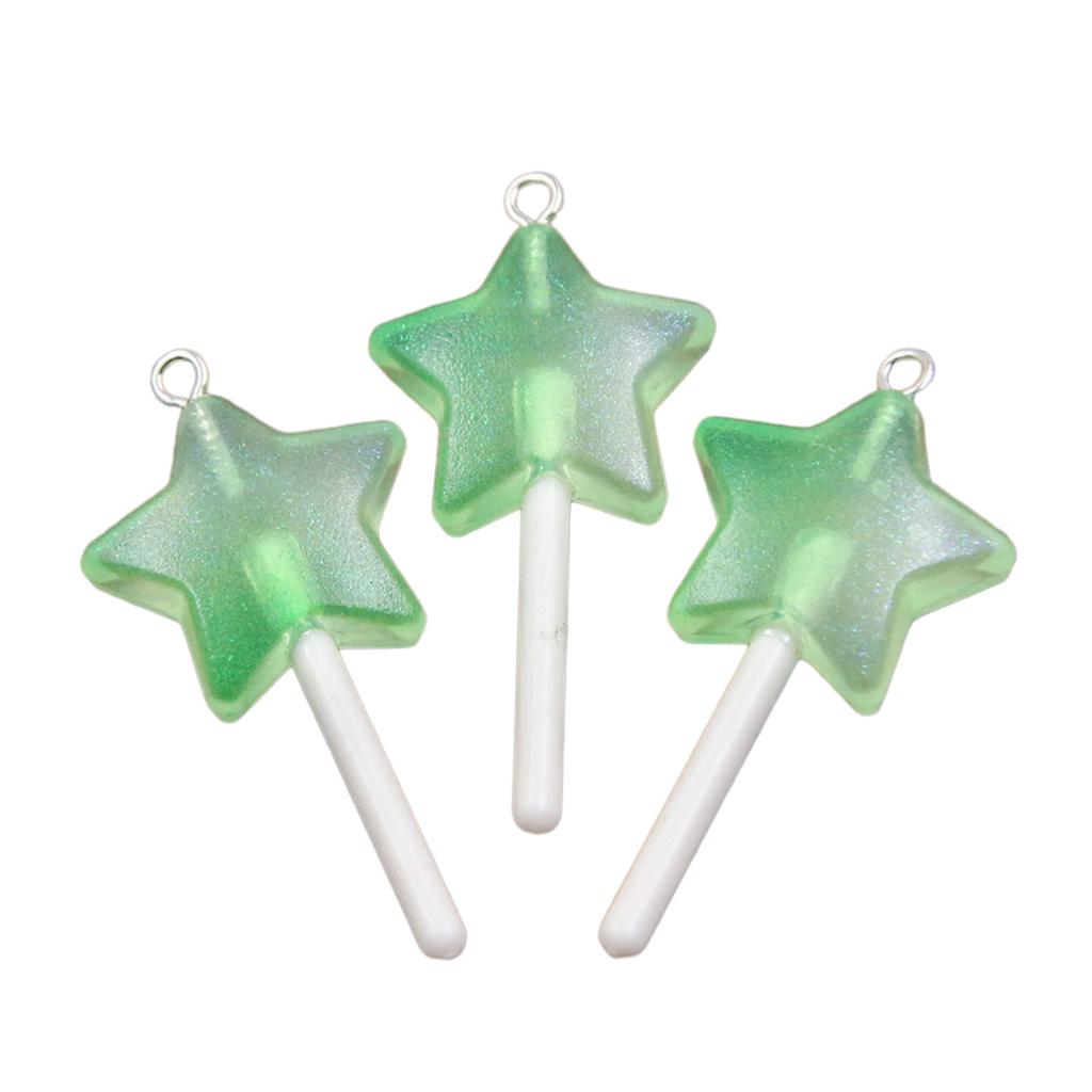 3 шт. Уникальная подвеска-леденец в форме звезды, сердца, круга с прочным покрытием из смолы для повседневной носки.