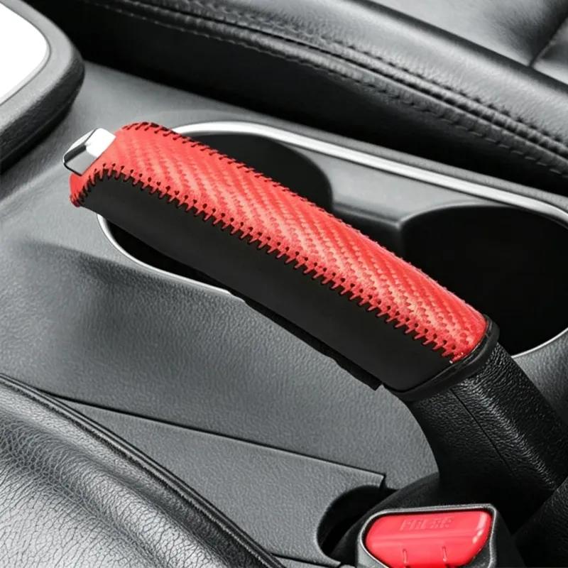 Universal Auto Anti-Skid Hand Brake Cover Car Interior Accessory Microfiber Leather Car Gears Handbrake Cover Protective Sleeve
