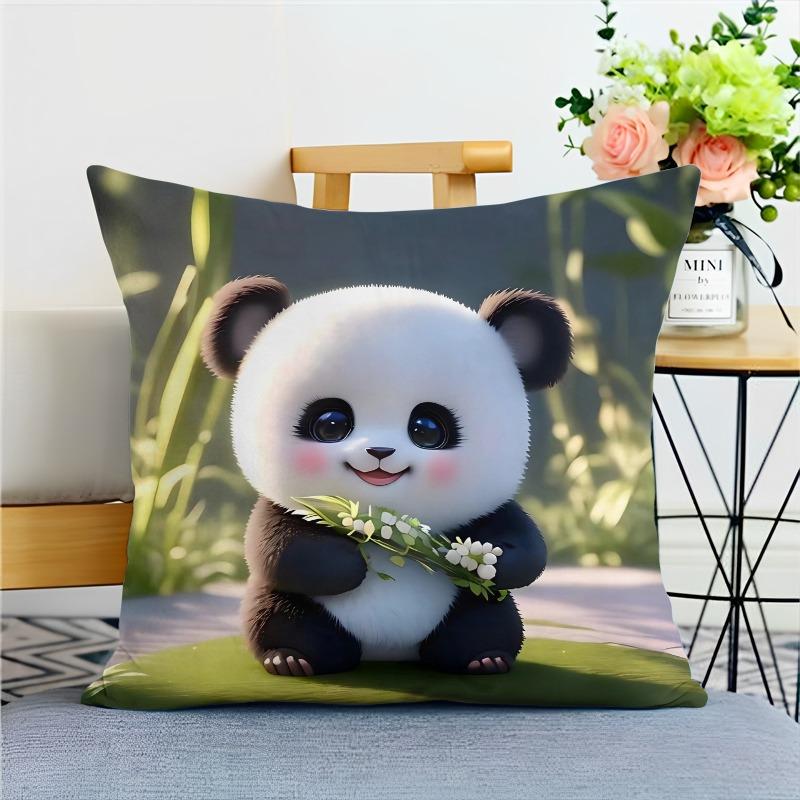 Милая наволочка с изображением панды в виде национального сокровища для украшения общежития, офиса, гостиной, дома