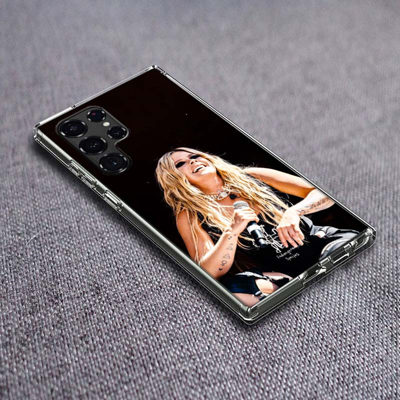 Чехол для телефона с изображением певицы Аврил Лавин для Samsung Galaxy S24 S23 S21 S20 FE S22 S26 Ultra S25 Edge S10 Plus Прозрачный ТПУ Чехол