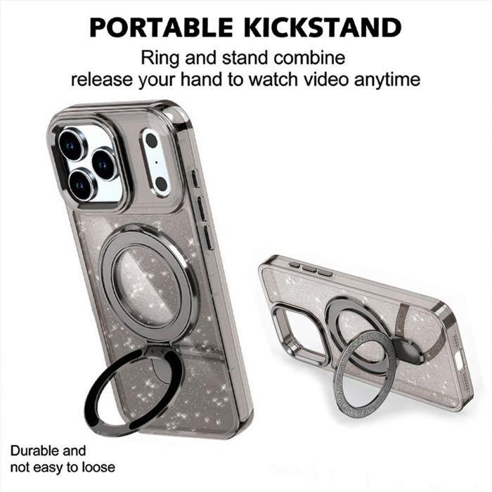 Coque de Protection - BOOLING - pour iPhone 17 Pro - Antichoc avec Cercle Magnétique Brillant - Gris
