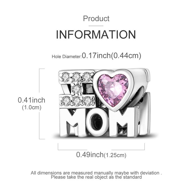 Genuine Copper Decorative Charms Bead Elements Love Mom Music Jesus Heart Pendants Suitable For Women Girls Authentic Bracelet Style Gifts
