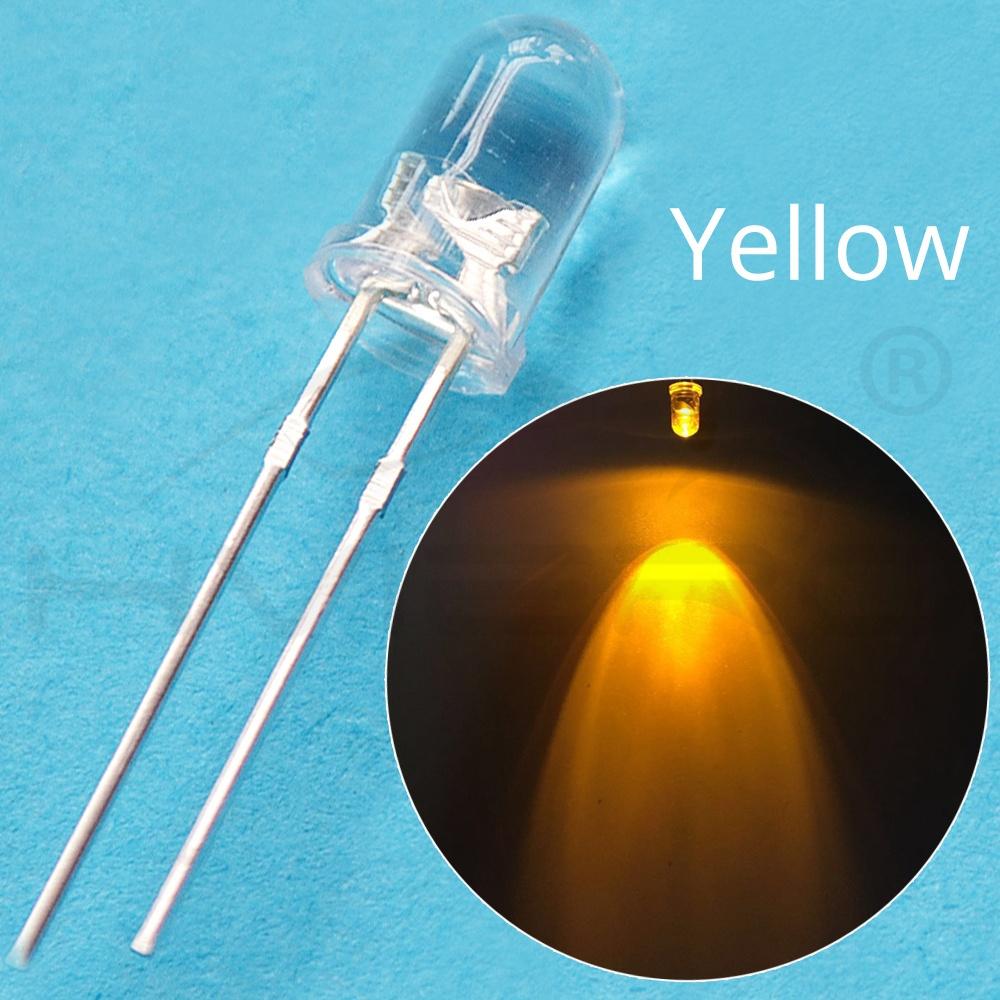 100 шт. Белый Синий Красный Желтый Зеленый 5 мм 3 мм Круглый светодиодный набор в ассортименте Ультра супер яркий светоизлучающий диод 6000-6500k лампа