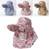 Wide Brim Sunscreen Hat with Shawl Fishing Cap New Tea Picking Hat  Women
