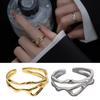 Modern Geometric Rings Adjustable Open Rings Stylish Curved Double Line Rings Fashion Accessory Statement Ornament