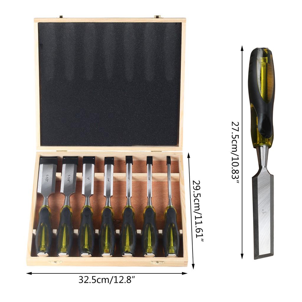 7Pieces Wood Carving Chisel Set Woodworking Wood Chisels Carving Wood Graver Gouge Carpenter 6/10/12/19/25/32/38mm