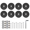 8Pcs Travel Luggage Suitcase Replacement Wheels 55mm Black Plastic Caster Wheels Repair Kits Shelf Replacement Wheels