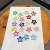 5Pcs Girls Candy Color Star Bobby Pin Hairpin Cool Charm Metal BB Hair Clips Pentagram Girls Harajuku Headwear Accessories