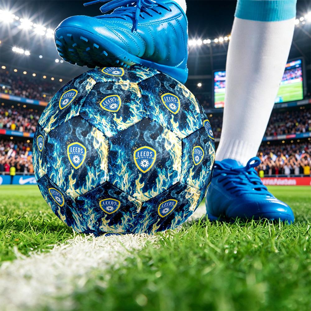 Футбольный мяч Leeds United, размер 5, с принтом, противоскользящий, для взрослых, футбольный сувенир для фанатов футбола